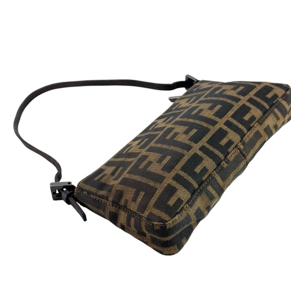 FENDI Vintage Zucca FF Pochette Baguette Shoulder Bag Made in Italy - Picture 7 of 16